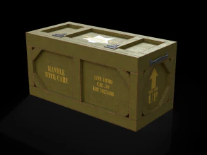 wooden military case pbr 3D Model
