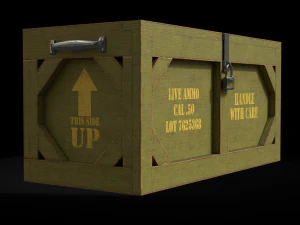 wooden military case pbr 3D Model