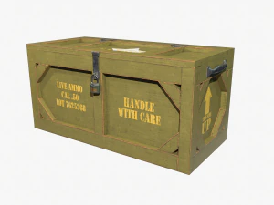 wooden military case pbr 3D Model