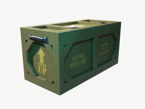 wooden military case pbr 3D मॉडल