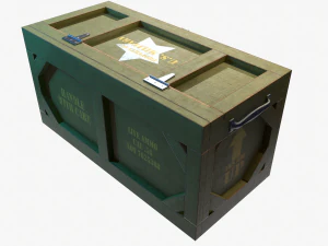 wooden military case pbr 3D Model