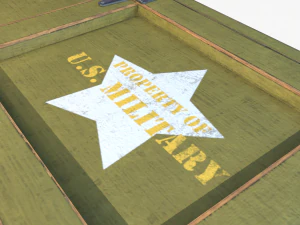 wooden military case pbr 3D Model