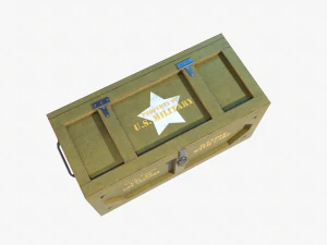 wooden military case pbr 3D Model