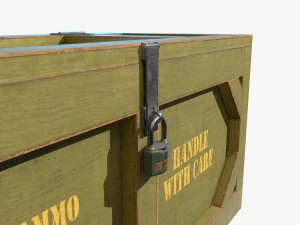 wooden military case pbr 3D Model