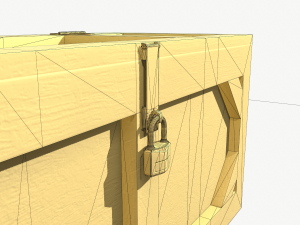 wooden military case pbr 3D मॉडल