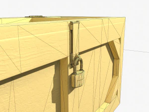 wooden military case pbr 3D Model