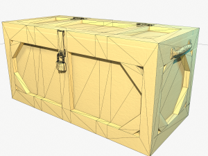 wooden military case pbr 3D मॉडल