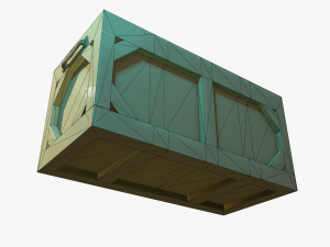 wooden military case pbr 3D मॉडल