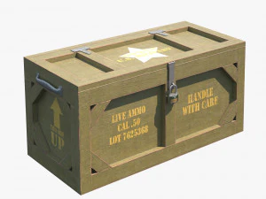 wooden military case pbr 3D Model
