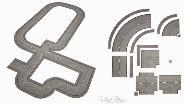 road modules pbr pack 3Dモデル .c4d .max .obj .3ds .fbx .stl .blend 