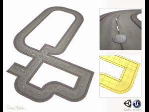 road modules pbr pack 3Dモデル