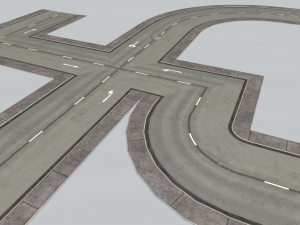 road modules pbr pack 3Dモデル