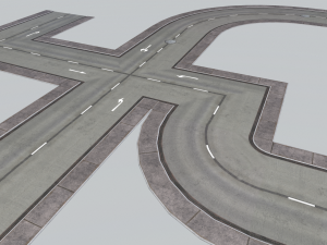 road modules pbr pack 3Dモデル