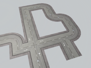 road modules pbr pack 3Dモデル