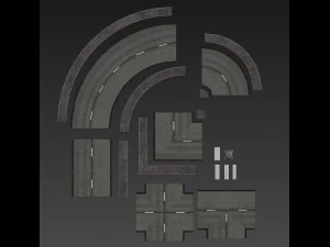 road modules pbr pack 3D Model