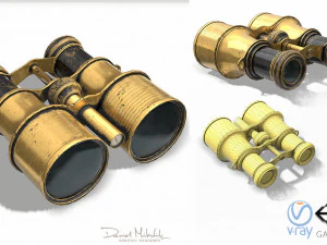 Vintage-Fernglas 3D Modell