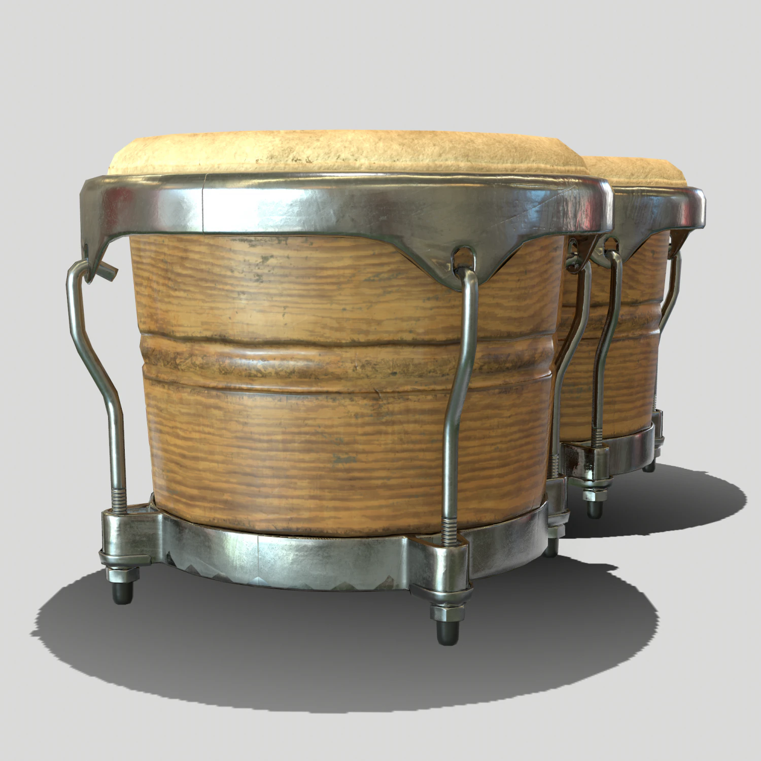 pbr bongo low poly 3D Model .c4d .max .obj .3ds .fbx .stl .blend