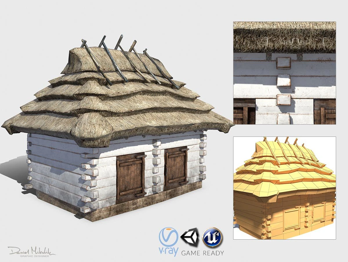 pigsty building - slav architecture 3D Model .c4d .max .obj .3ds .fbx .stl .blend
