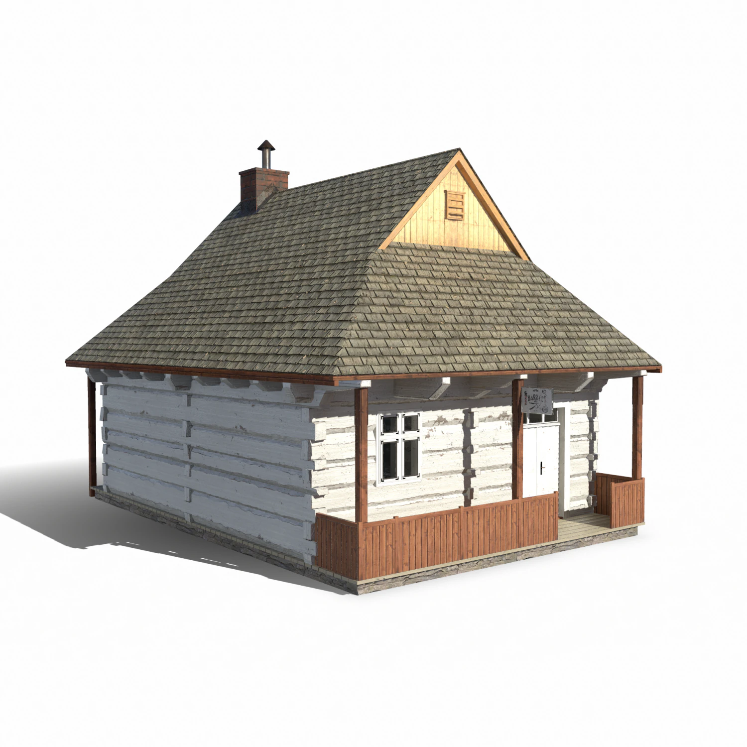 barber house - slav architecture 3D Model .c4d .max .obj .3ds .fbx .stl .blend 