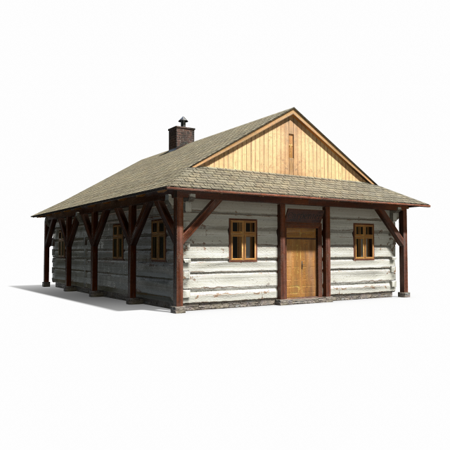 carpenter house - slav architecture 3D Model .c4d .max .obj .3ds .fbx .stl .blend 
