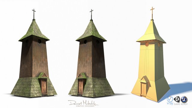 belfry -slav architecture 3D Model .c4d .max .obj .3ds .fbx .stl .blend 