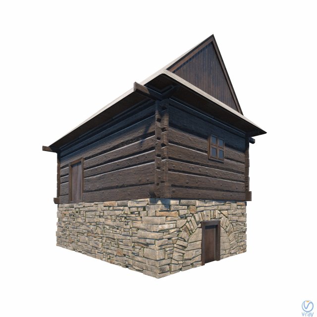 granary building - slav architecture Model 3D .c4d .max .obj .3ds .fbx .stl .blend 