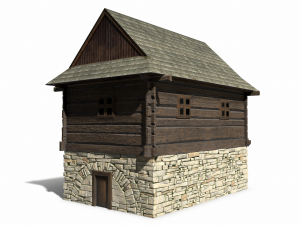 granary building - slav architecture Model 3D
