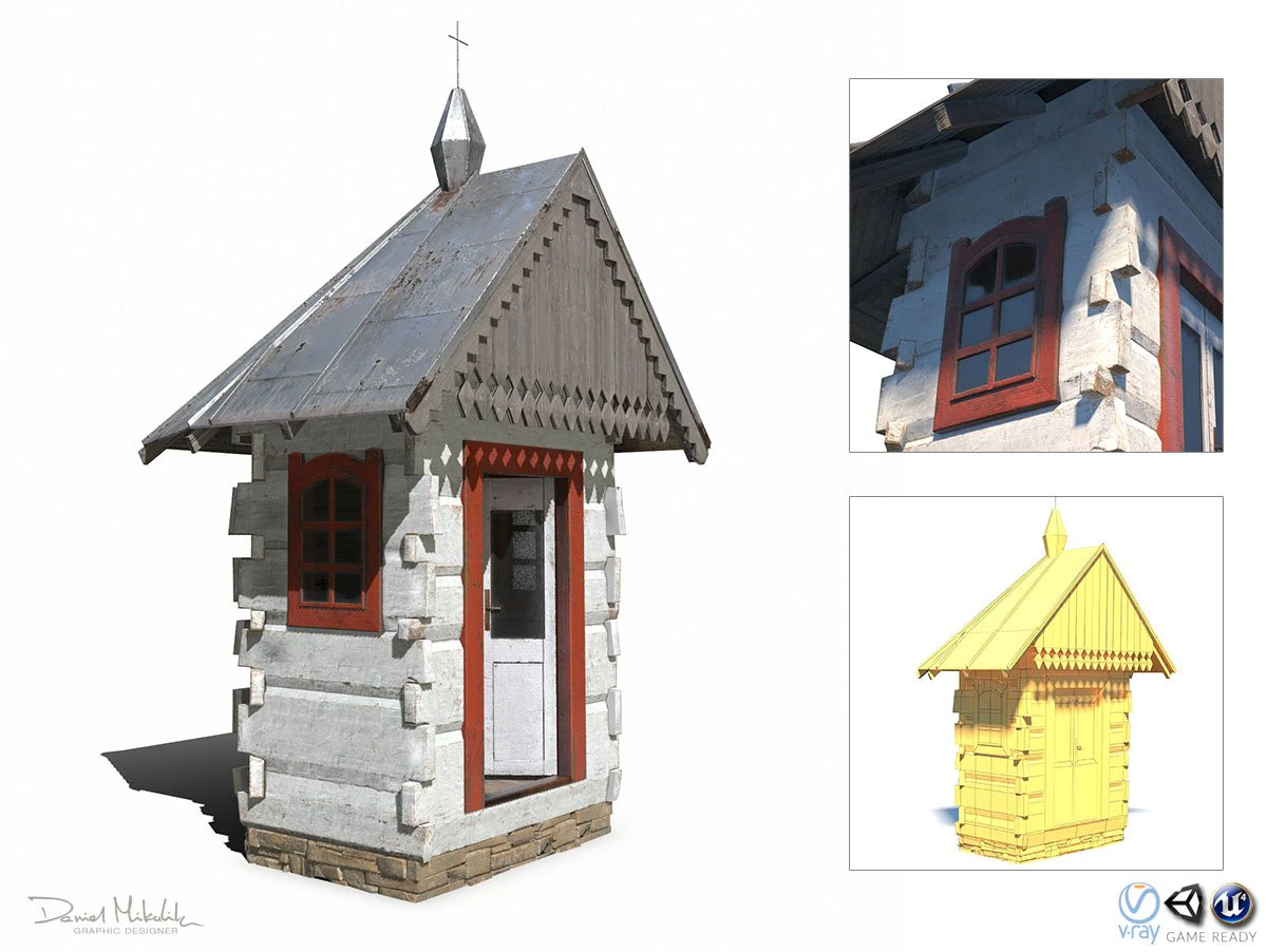 chapel - slav architecture 3D Model .c4d .max .obj .3ds .fbx .stl .blend 