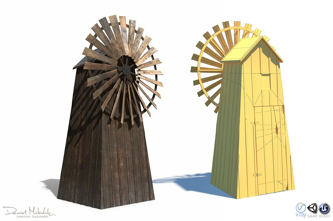 windmill - slav architecture 3D Model .c4d .max .obj .3ds .fbx .stl .blend 