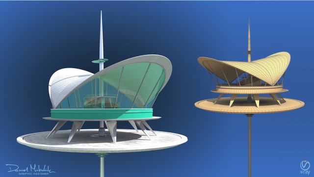 futuristic architecture skyscraper 01 Model 3D .c4d .max .obj .3ds .fbx .stl .blend 