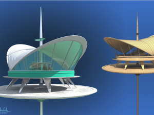 futuristic architecture skyscraper 01 3D Модель