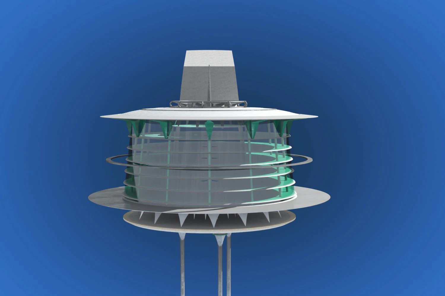 futuristic architecture skyscraper 03 3D Model .c4d .max .obj .3ds .fbx .stl .blend