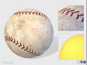 पुराना बेसबॉल पीबीआर 3D मॉडल