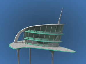 futuristic architecture skyscraper 04 3D मॉडल