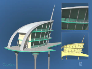 futuristic architecture skyscraper 04 3D Model