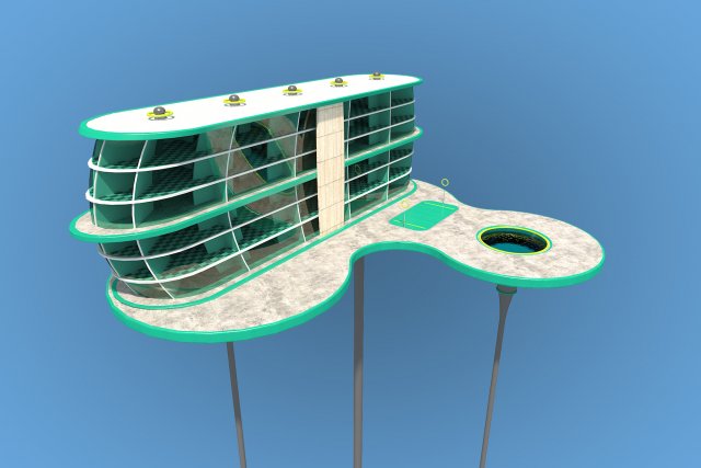 futuristic architecture skyscraper 05 Modèle 3D .c4d .max .obj .3ds .fbx .stl .blend 