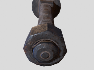 flat head bolt nut pbr 6 pack 3D Модель