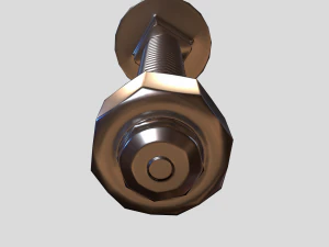flat head bolt nut pbr 6 pack 3D Model