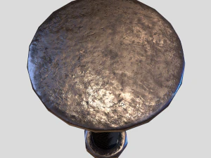 flat head bolt nut pbr 6 pack 3D Model