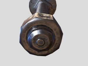 flat head bolt nut pbr 6 pack 3D Модель