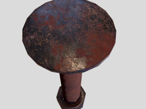 flat head bolt nut pbr 6 pack 3D Model