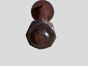 flat head bolt nut pbr 6 pack 3D Модель