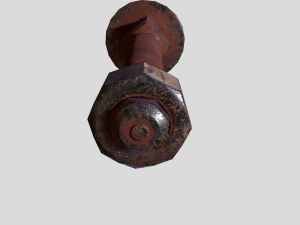 flat head bolt nut pbr 6 pack 3D Model