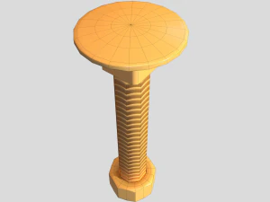 flat head bolt nut pbr 6 pack 3D Model