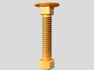 flat head bolt nut pbr 6 pack 3D Модель