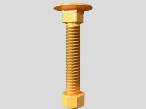 flat head bolt nut pbr 6 pack 3D Model