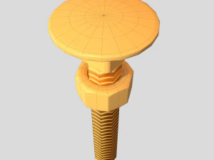 flat head bolt nut pbr 6 pack 3D Model