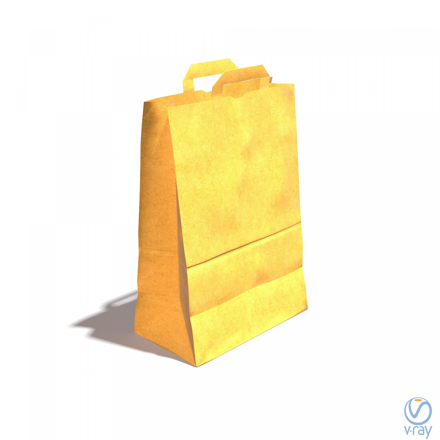 White paper bag with handles 04 3D Model in Other 3DExport
