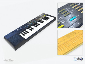 synthesizer pbr low poly 3D-Modell