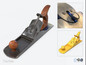 विंटेज प्लेन पीबीआर लो पॉली 3D मॉडल